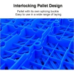 Heavy-duty plastic pallet storage rack, lightweight interlocking drainage floor tiles, suitable for utility rooms (100x60x3 cm) Blue